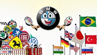 Worldwide Cars All Car Brands AND Car Logos  Manufacturers Countries [upl. by Noirred]