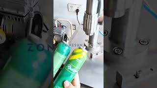 ZONESUN ZSYG25Q Pneumatic Aerosol Can Crimping Machine [upl. by Trescott]