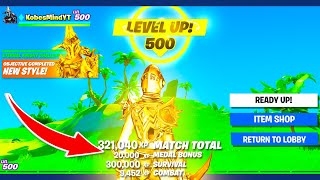 FIRST PLAYER IN FORTNITE TO HIT LEVEL 500 CHAPTER 2 SEASON 3 HIGHEST LEVEL PLAYER IN FORTNITE [upl. by Eneloc]