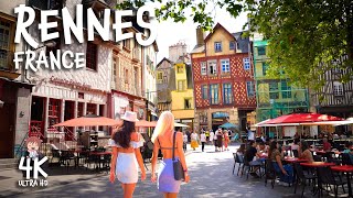 RENNES FRANCE 4K Walking tour A historic and dynamic city [upl. by Ahsinroc683]