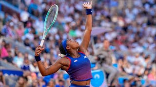 Coco Gauff loses an argument with the chair umpire and a match to Donna Vekic at the Paris Olympics [upl. by Debbee]