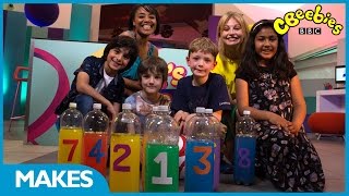 CBeebies Makes  Bottle Bowling Pins  The Lets Go Club [upl. by Yngad903]