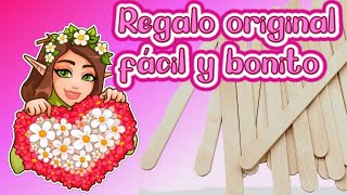 Manualidades fáciles para el día de la madre con palitos de helado paleta ❣️ REGALOS mamá 10 de Mayo [upl. by Nissy]