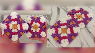 Colorful mosaic crochet granny squares knitting crochet squares [upl. by Nnylrats982]