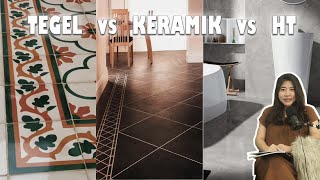 PERBANDINGAN TABEL MATERIAL TEGEL VS KERAMIK VS HOMOGENOUS TILESGRANIT TILES [upl. by Auqinal]