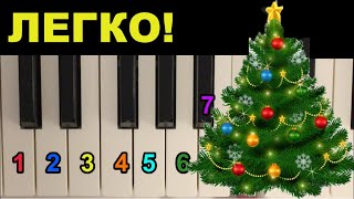 Как играть🎄🎹В лесу родилась елочка [upl. by Poppas]