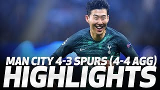 HIGHLIGHTS  Man City 43 Spurs 44 on agg  UEFA Champions League quarterfinal second leg [upl. by Brawner]