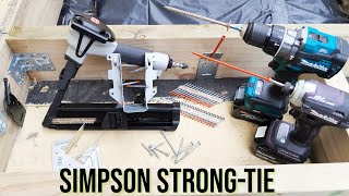 Simpson StrongTie Connector Nailer Double Shear Joist Hangers Hurricane Ties amp More [upl. by Tehcac519]