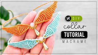 Collar Alas 🕊️ Como hacer colgante de hilo  diy tutorial paso a paso ● macrame necklace 331 [upl. by Oikim]