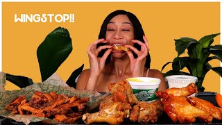 Wingstop Mukbang Lemon Pepper amp SPICY Mango Habanero [upl. by Allertse]