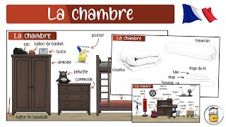 Apprendre Le Vocabulaire De La Chambre En Français  Tous Les Objets De La Chambre En Français [upl. by Eneri449]