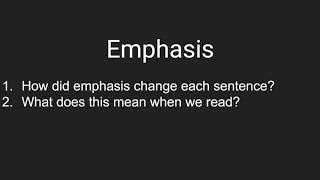 Emphasis in Reading and Writing [upl. by Brynn]