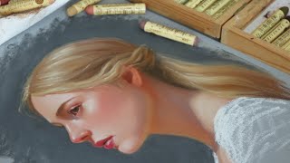 Oil pastel portrait painting  art process video ♡ [upl. by Giffy]