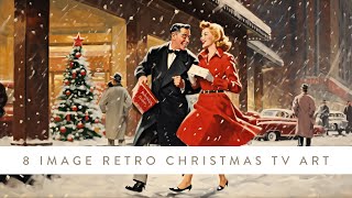 Retro Christmas TV Art Screensaver  Vintage 50s Style Christmas Ads  8 Scenes For 2 Hours 2023 [upl. by Leinahtan]