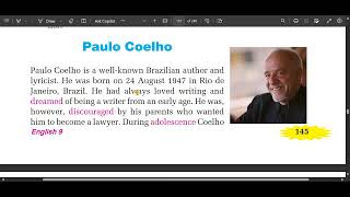 Class 9 English unit 12Paulo CoehloGrade 9 English chapter 12 [upl. by Olva]