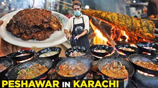 Karachi ke Chapli Kabab Street Food of Shah Faisal Colony  Tawa Qeema  Mutton Karhai Fish Sajji [upl. by Eltsyek439]