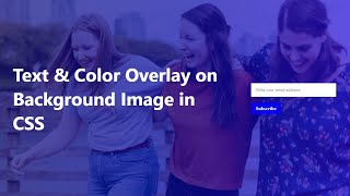 Background Image Color Overlay CSS  How to Create Text Overlay in CSS  Color Overlay CSS [upl. by Chao]