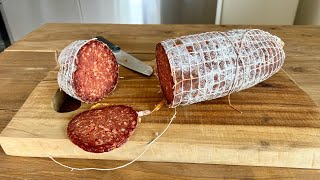 Homemade Hungarian salami  How to Make Salami at home [upl. by Ecined]