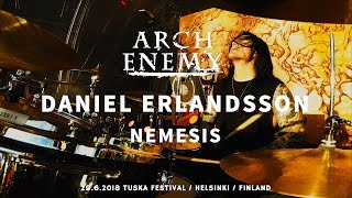 Arch Enemy Daniel Erlandsson Drumcam Nemesis   Tuska Festival 2018 [upl. by Auginahs]