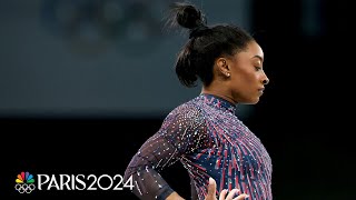 Simone Biles excels at podium training in preparation for 2024 Paris Olympics  NBC Sports [upl. by Wat792]