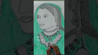 Maharani jind kaur 👑 pencil colour shortvideo trending [upl. by Anilat682]