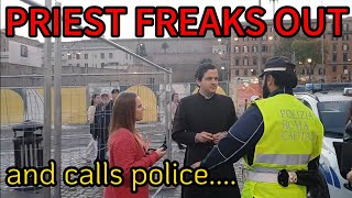 Confronting a Vatican Priest who falsely accuses and calls police outside Vatican City [upl. by Rennane]