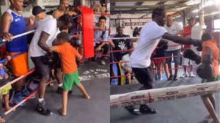 Terence Crawford SPARRING Young Kids Bud TEACHING Boxing Lessons to the Next Generation [upl. by Kruger]