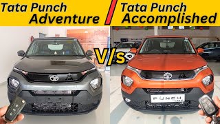 Tata Punch Adventure Vs Accomplished Full Detailed Comparison ❤️ Konsi Hai Most VFM Variant [upl. by Kerby]