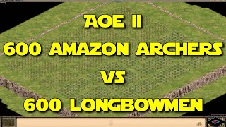 ◀ Age Of Empires II  600 Amazon Archers vs 600 Longbowmen [upl. by Anuahsed]