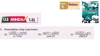 KSSM Matematik Tingkatan 3 Bab 1 indeks uji minda 12j no1 buku teks form 3 pt3 [upl. by Nahtnoj]