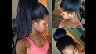 ✂High Ponytail and Bun with Clip ins No lumps1 [upl. by Arinaj785]