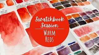 Swatchbook Session 5  Warm Reds  Swatching and Color Mixing [upl. by Sass]