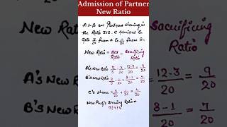 Admission of partner  calculation of new profit ratio class 12th accounts session 202424 [upl. by Ayikan683]