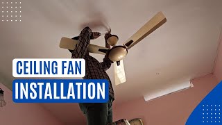 How to Install a Ceiling Fan  Crompton AURA PRIME ANTIDUST Fan [upl. by Ailic]