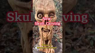 New skull carving skullswoodcarving woodartdiy [upl. by Benedix]