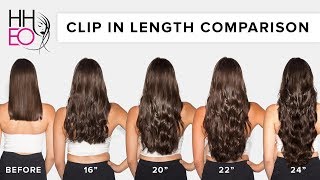 Clip In Hair Extensions Length Guide  HHEO [upl. by Aterg680]