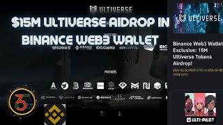 BINANCE WEB3 AIRDROPS 15MILION ULTIVERSE TOKEN  15 মিলিয়ন আল্টিভার্স টোকেন এয়ারড্রপ [upl. by Anirbas]