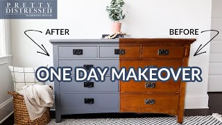 Furniture Painting for Beginners  One Step Paint Dresser Makeover [upl. by Razaile]