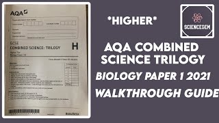 AQA GCSE COMBINED SCIENCE BIOLOGY PAPER 1 2021 TRILOGY PAPER WALKTHROUGH  ScienceGem [upl. by Woodson]