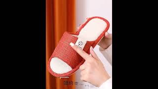 Wooden Floor Four Seasons Linen Slippers Pvc Non slip Home Slippers For Women Men [upl. by Gene]