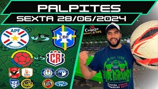 PALPITES DE FUTEBOL PARA HOJE 28 06 2024 SEXTA 20 JOGOS  BILHETE PRONTO Caipora Análises e TIPs [upl. by Alika480]