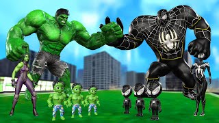 FAMILY HULK VS FAMILY BLACK SPIDERMAN  LIVE ACTION STORY [upl. by Eyatnod]