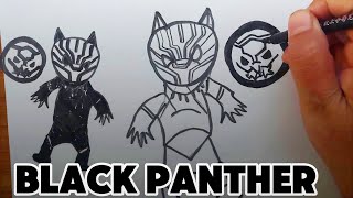 Easy Black Panther Drawing Tutorial for Beginners [upl. by Rann]