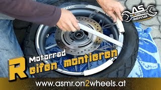 ➤ MOTORRADREIFEN EINFACH SELBST WECHSELN MONTIEREN  Nur mit einfachen Werkzeugen [upl. by Lothair]