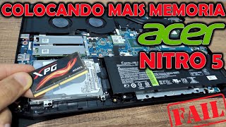 COMO INSTALAR MAIS MEMORIA RAM ACER NITRO 5 2020 AN51554  UPGRADE DEU RUIM [upl. by Sutton]