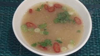 Thai Hot and Sour Soup Recipe Tom Yum Goong [upl. by Lanuk]