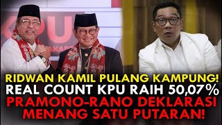 RIDWAN KAMIL PULANG KAMPUNG REAL COUNT KPU RAIH 5007 PRAMONORANO DEKLARASI MENANG SATU PUTARAN [upl. by Sac785]