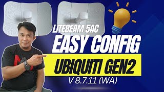 Ubiquiti LiteBeam 5AC Gen 2 V8711 WA Easy Configuration Setup [upl. by Croom]