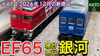 KATO 2024年12月発売！24系25形寝台急行「銀河」と、EF65 1000 後期形（JR仕様）とEF65 1118 レインボー塗装機。TOMIXのさよならセットも古いので、ここは買い替えか？ [upl. by Orose]