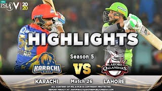 Lahore Qalandars vs Karachi Kings  Full Match Highlights  Match 26  12 March  HBL PSL 2020  MA2 [upl. by Alaric]